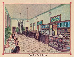 North And Central America Collection: Bar and Grill Room - Hotel Florida - Havana - Cuba, c1910