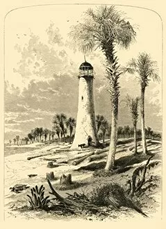 Derelict Gallery: Bar Lighthouse, Mouth of St. Johns River, 1872. Creator: John J. Harley