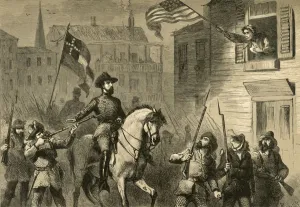 Confederates Gallery: Barbara Frietchies Defiance, (1878). Creator: Albert Bobbett