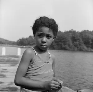 Swimming Gallery: Barbara Layne on her vacation at Camp Christmas Seals, Haverstraw, New York, 1943