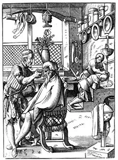 Images Dated 16th November 2007: Barber, 16th century (1849).Artist: Jost Amman
