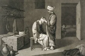 Barbers Shop Prints: The Barber, 1822. Artist: Etienne Frederic Lignon
