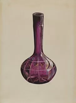 Blown Glass Gallery: Barber Bottle, c. 1936. Creator: Robert Stewart