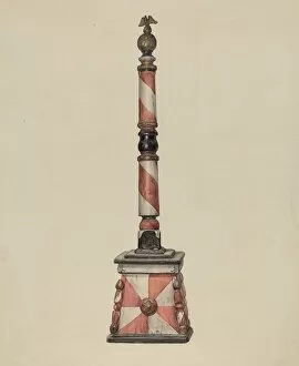 Barber Collection: Barber Pole, 1935 / 1942. Creator: Unknown