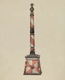 Barber Collection: Barber Pole, 1935 / 1942. Creator: Unknown