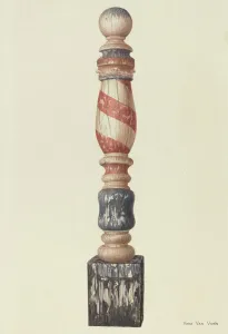 Barber Collection: Barber Pole, c. 1939. Creator: Vera Van Voris