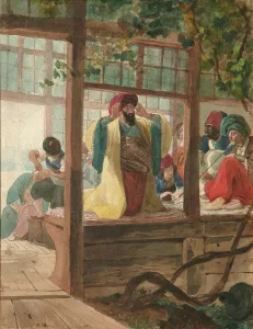 Barbier Gallery: A Barber Shop, ca. 1849. Artist: Briullov, Karl Pavlovich (1799-1852)