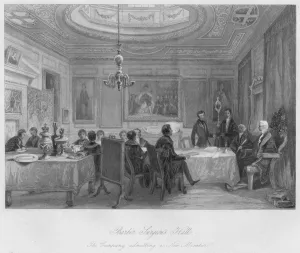 Melville Prints: Barber Surgeons Hall. The Company admitting a New Member, c1841. Artist: Thomas H Ellis