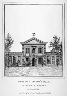 Barbers Company Prints: Barber Surgeons Hall, Monkwell Street, City of London, 1800. Artist