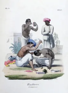 Grooming Prints: Barbers, 1828. Artist: Marlet et Cie