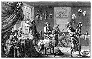 Barbers Shop Prints: The Barbers Boutique, (1885). Artist: Charles Nicolas Cochin