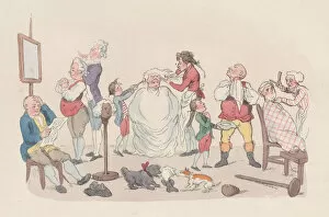 Bunbury Collection: The Barbers Shop, March 20, 1803. March 20, 1803. Creator: Thomas Rowlandson