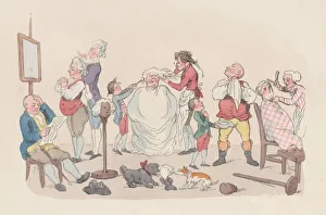 Barbers Shop Prints: The Barbers Shop, March 20, 1803. March 20, 1803. Creator: Thomas Rowlandson