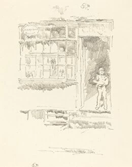 Shop Gallery: The Barbers Shop in the Mews, 1896. Creator: James Abbott McNeill Whistler