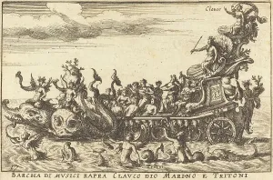 Galley Prints: Barcha di musici rapra Clauco dio Marino e Tritoni. Creator: Balthasar Moncornet
