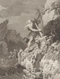 Welsh Collection: The Bard, 1784. Creators: John Hall, Samuel Middiman