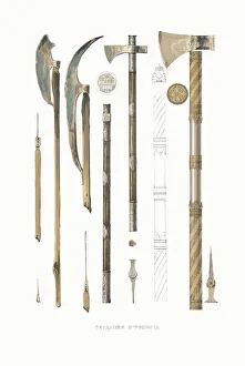 Melee Weapon Prints: Bardiches and battle axes. From the Antiquities of the Russian State, 1849-1853
