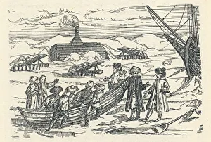 William Barents Prints: Barents in the Arctic: Hut wherein we wintered, (1598), 1912. Artist: Gerrit de Veer