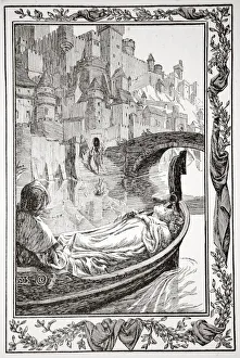 Dora Curtis Gallery: The Barge floated down the River, 1905. Artist: Dora Curtis