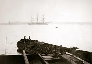 Freight Prints: Barge loaded with freight, Rotterdam, 1898. Artist: James Batkin