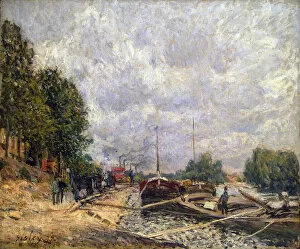 Images Dated 8th March 2011: Barges at Billancourt, 1877