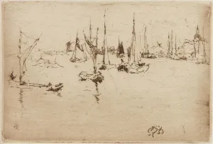 Barges, Dordrecht, 1884. Creator: James Abbott McNeill Whistler