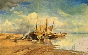 Volga Prints: Barges on the Volga, 1870, (1939). Creator: Fyodor Vasil yev