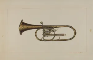 Baritone Prints: Baritone Horn, c. 1938. Creator: Edward L Loper
