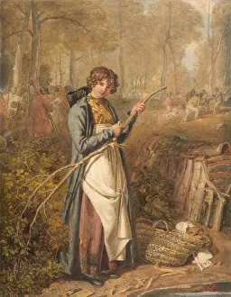 Joshua Gallery: Barking Timber in Wychwood Forest, Oxfordshire, 1818 (?). Creator: Joshua Cristall