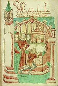 Diebold Lauber Prints: Barlaam Kneeling before an Altar with Josaphat Nearby; Barlaam und Josaphat