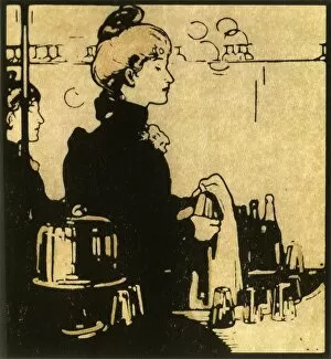 Barmaid Gallery: The Barmaid, 1888, (1946). Creator: William Nicholson