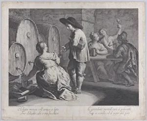 Beer Mug Gallery: A barmaid filling mugs... 1760-70. Creator: Giovanni Volpato