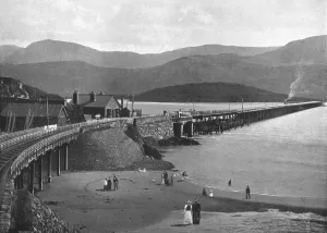 Barmouth Gallery: Barmouth Bridge and Cader Idris, c1900. Artist: H Owen
