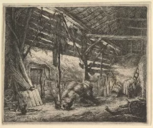 Adriaen Jansz Van Ostade Gallery: The Barn, 1647. Creator: Adriaen van Ostade