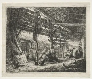 The Barn, 1647. Creator: Adriaen van Ostade (Dutch, 1610-1684)