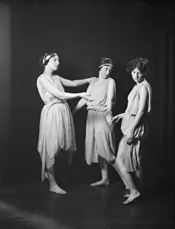 Art College Prints: Barnard College group with Miss Larsen, ca. 1924. Creator: Arnold Genthe