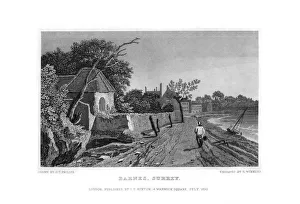 Riverside Prints: Barnes, Surrey, 1830. Artist: R Winkles