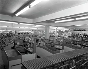 Michael Walters Gallery: Barnsley Co-op, Park Road branch interior, South Yorkshire, 1961