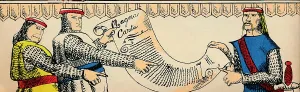 Eleanor Farjeon Prints: Barons with the Magn Carta from 1199, (1932). Artist: Rosalind Thornycroft