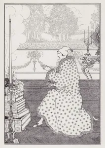 Dressing Gown Prints: The Barons Prayer, 1895-1896. Creator: Aubrey Beardsley