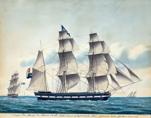 Three Master Prints: Barque Clio, 1852. Creator: Broder Heinrich Hansen