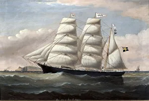 Three Master Prints: Barque Oden, (c1840s). Creator: O. P. Kolsboe