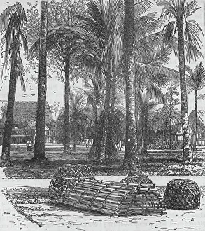 The Barracks at the Residency, with graves of Mr. Birch and Captain Innes, 1876, (c1880)