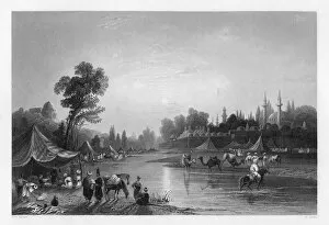 Carne Collection: The Barrada River, (the ancient Pharpar), Damascus, Syria, 1841.Artist: Robert Sands
