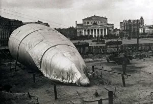 Barrage Balloon Collection: Barrage balloon at the Bolshoi Theatre, Moscow, USSR, 1942