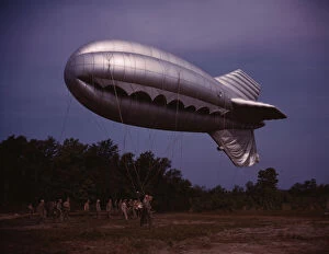 Marine Corps Gallery: Barrage balloon, Parris Island, S.C. 1942. Creator: Alfred T Palmer