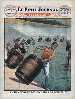 Barrel-rolling championship, 1930. Creator: Unknown