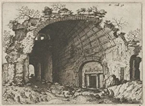 Vaulted Ceiling Gallery: Barrel Vault with Coffering from the series Roman Ruins and Buildings, 1562