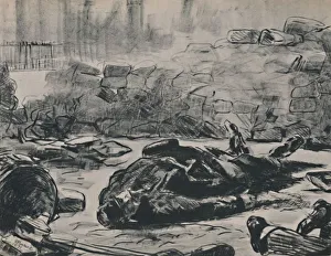 Edouard Prints: The Barricade, c. 1871-1873, (1946). Artist: Edouard Manet