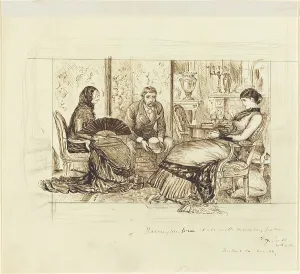 Du Maurier George Busson Prints: Barrington bore it all with exemplary patience, 1878/1879. Creator: George du Maurier